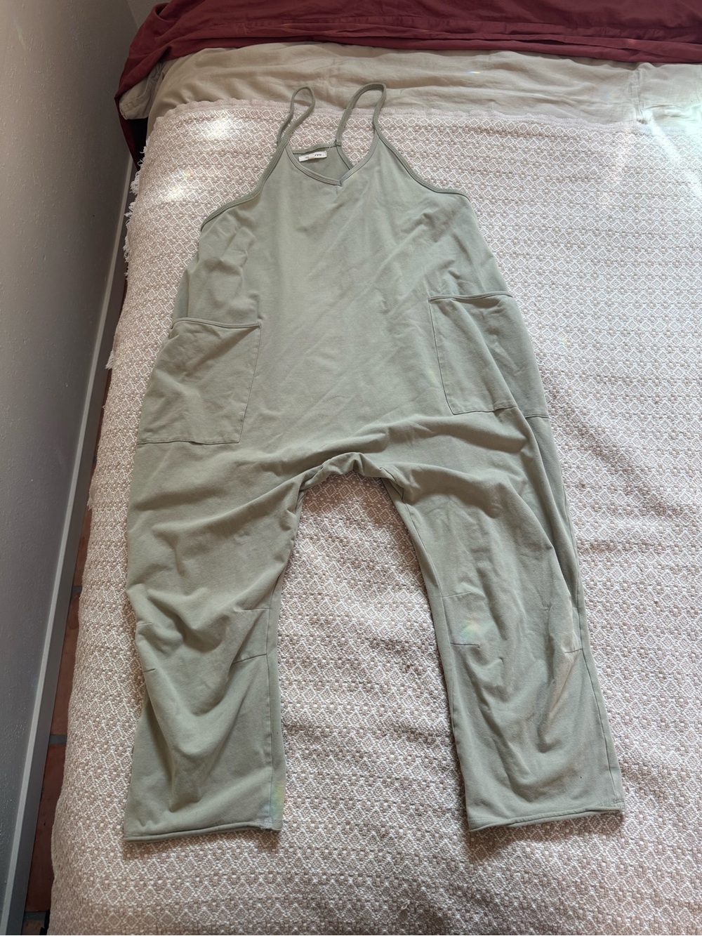 Light Sage Women’s Cotton Blend Jumpsuit